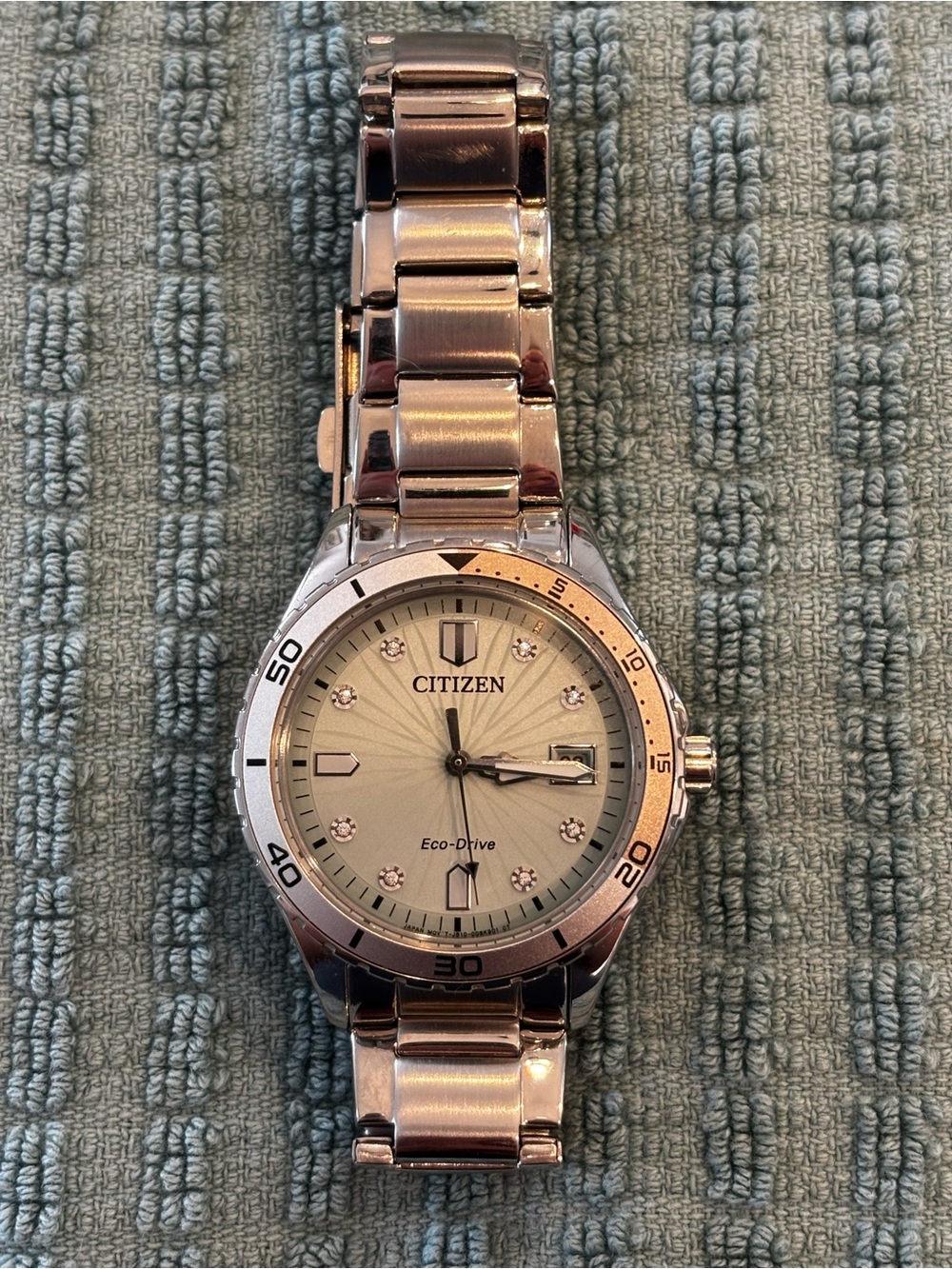 Citizen Silver-Tone Stainless Steel Watch with soft green Dial